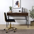 thumbnail image 6 of ACME Verster Built-in USB Port Writing Desk in Oak and Black, 6 of 8