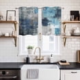 thumbnail image 2 of Blue Grey Kitchen Curtains Small Short 39 Inch Length, Modern Oil Painted Abstract Art Aesthetics Grommet Top Bedroom Living Room Curtains, Light Filtering Cafe Curtain Drapes 2 Panels Set 55''x39'', 2 of 9