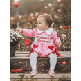 thumbnail image 5 of Loicainy Baby Toddler Girls Valentines Day Romper 3 6 12 18 Months Plaid Print Letter Bow Embroidery Long Sleeve Doll Collar Jumpsuit, 5 of 9