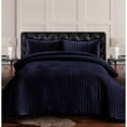 thumbnail image 4 of Capri Medallion Velvet Oversized Solid Quilt Set Plum Queen 3 Piece, 4 of 5