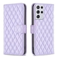 thumbnail image 4 of Elepower Wallet Case for Samsung Galaxy S21 Ultra 6.8", PU Leather Case Design Lines Diamond Pattern, Full Protection [Flip Cover & Magnetic Clasp & Kickstand] Fashion Case for Girls & Women, Purple, 4 of 9