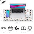 thumbnail image 5 of Long Mouse Pads for Desk,White Cow Moo Pattern Desk Mats on Top Of Desks, Desk Mouse Pad Extra Large with 3mm Non-Slip Base and Stitched Edge for Gaming,Office,Work,Home 31.5"x11.8", 5 of 6