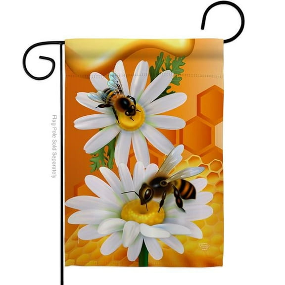 Ornament Collection G192280-BO Sweet Honey Friends Double-Sided Decorative Garden Flag, Multi Color