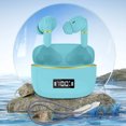thumbnail image 3 of Nkmbld Wireless Earbuds Wired Bluetooth Earphones, Digital Display, Battery Life, Bluetooth 5.3 Ear Bluetooth Earphones, Blue, 3 of 8