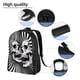 thumbnail image 5 of Disketp Psychedelic Skull Illusion Art Mochila Unisex de Apertura Lateral Completa, Mochila para Laptop para Escuela, Trabajo y Viajes, 5 of 8