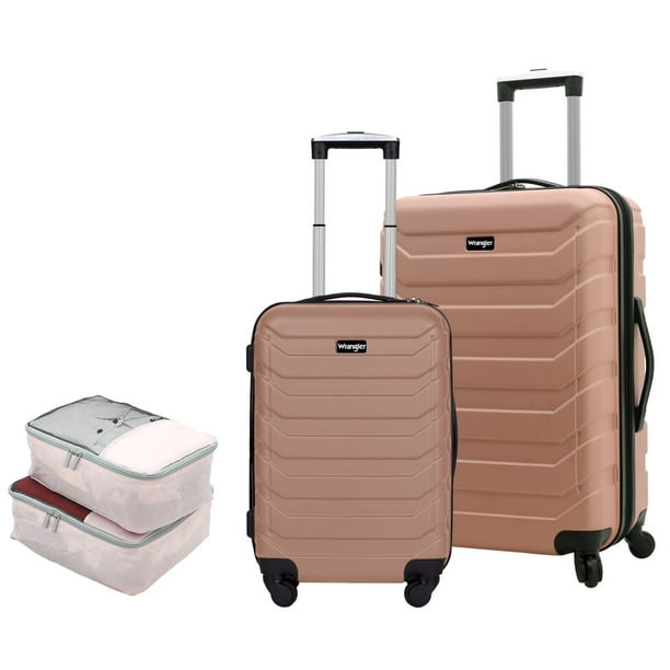 Wrangler Wrangler 4 Piece Rolling Hardside Luggage Set, Sharkskin