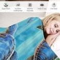 thumbnail image 3 of EastSmooth Ocean Sea Turtle Blanket Nautical Turtle Throw Blanket Turtle Stuff Animal Gifts for Girls Boys Kids Lover Woman Adults Cozy Comfort Plush Flannel Blanket Decor for Couch Sofa Bed, 3 of 6