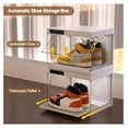 S5 Smart Shoe Box with LED Light, Auto Shoe Organizer Sneaker Display