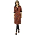 thumbnail image 1 of Phagun Designer Tunique Droite Imprimée Col Chic Kurti Décontractée Kurta en Coton-18, 1 of 1