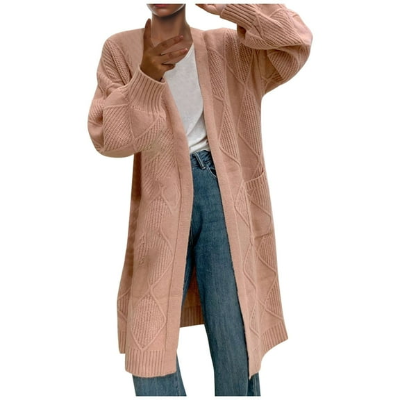 ShomPort Women's Fall Winter Cardigan Long Sleeve Open Front Casual Loose Soft Knit Cardigan Sweater Outerwear