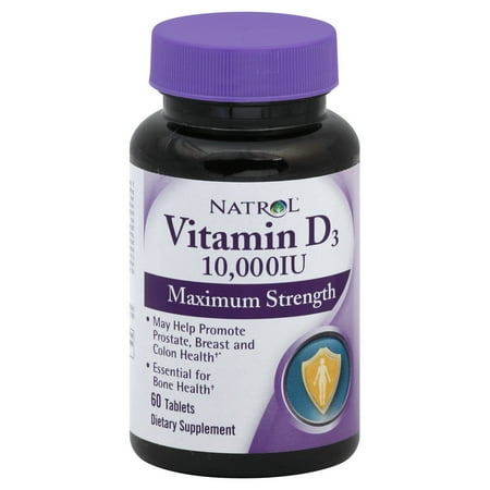 Natrol Vitamin D3 10000 IU Tablets, 60 Ct