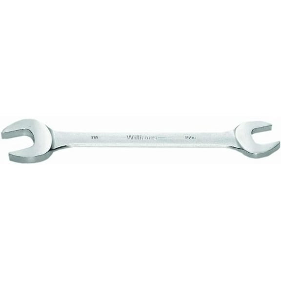 1/2" x 9/16" Double Head Open End Wrench - 6-19/32" Overall Length With Satin Chrome Finish. Williams® USA # JHW1725B