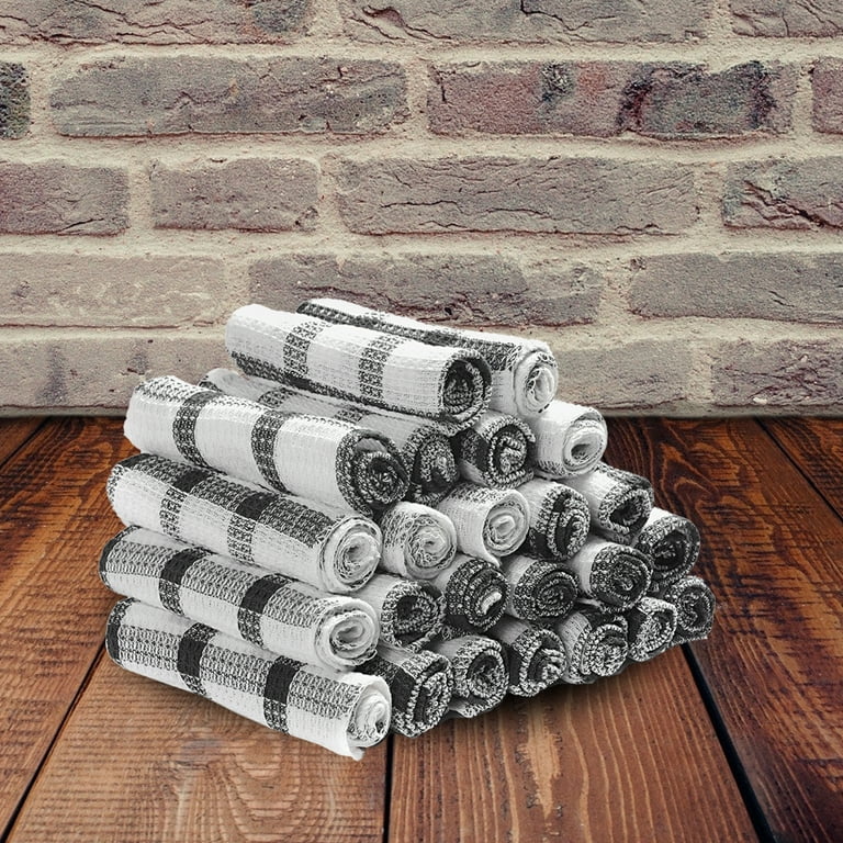 Buy Set of 10 Red Checked Cotton Kitchen Towels at ShopLC.