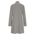 thumbnail image 5 of Long Winter Trench Coat Overcoat For Ladies With Slim Fit Design Color: Grey Size: XXL, 5 of 7