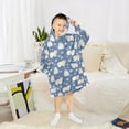 thumbnail image 5 of Wearable Blanket Hoodie for Kids Northern Bear Snow Flower Flannel Hooded Blanket with Pockets and Sleeves Suitable for Boys and Girls, 5 of 7