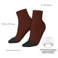 thumbnail image 4 of Goofa Brown Pattern Non Slip Socks with Grips for Elderly, Crew Socks Yoga Hospital Socks Cushioned Sole Gripper Socks for Men Women, 4 of 5