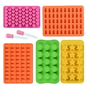 Chocolate Molds Gummy Molds Silicone Candy Mold and Silicone Ice Cube Tray Nonstick Including Hearts, Stars, Shells and Bears S