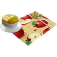 thumbnail image 2 of Placemats Set of 4 Red Apples Place Mat for Dining Table Washable Cotton Linen Table Mats, 2 of 6