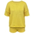 thumbnail image 7 of 2 Piece Womens Sets Short Sleeve Shirts and Shorts Casual Two Piece Sets for Women Summer Women Fashion Solid Color Short Sleeve Round-Neck Tops and Shorts Sets, 7 of 7