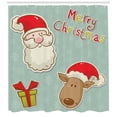 thumbnail image 3 of Ambesonne Christmas Shower Curtain, Funny Gift Santa and Deer, 69"Wx84"L, Almond Green Multicolor, 3 of 3