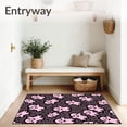 thumbnail image 3 of ODIKA 5'x7' Machine Washable Non-Slip Area Rug, Playful Phantom Trio Featuring Whimsical Cartoon Spirits High Traffic Rug, Black, 725625, 3 of 7