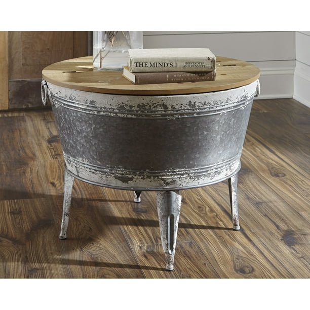 Signature Design By Ashley Smond, Galvanized Coffee Table With Storage