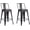 Black 31, variant on Set of 2 Industrial Barstools with Bucket Back, 24-Inch Seat Height, Antique Silver Metal Bar Stools for Kitchen Island, Rustic Coastal Style