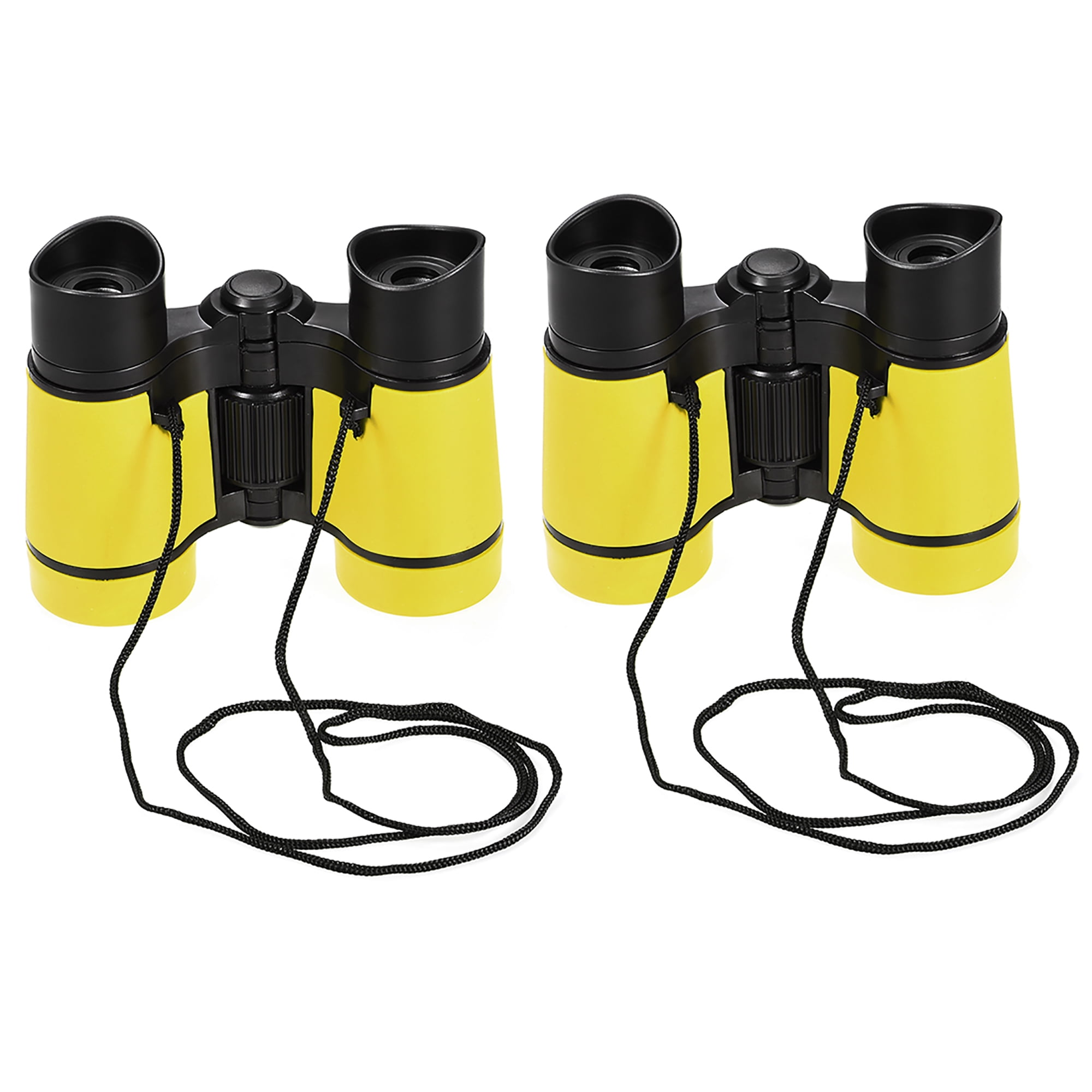 2pcs Toy Binoculars 4X30 Compact Foldable Binoculars Shock Proof Yellow