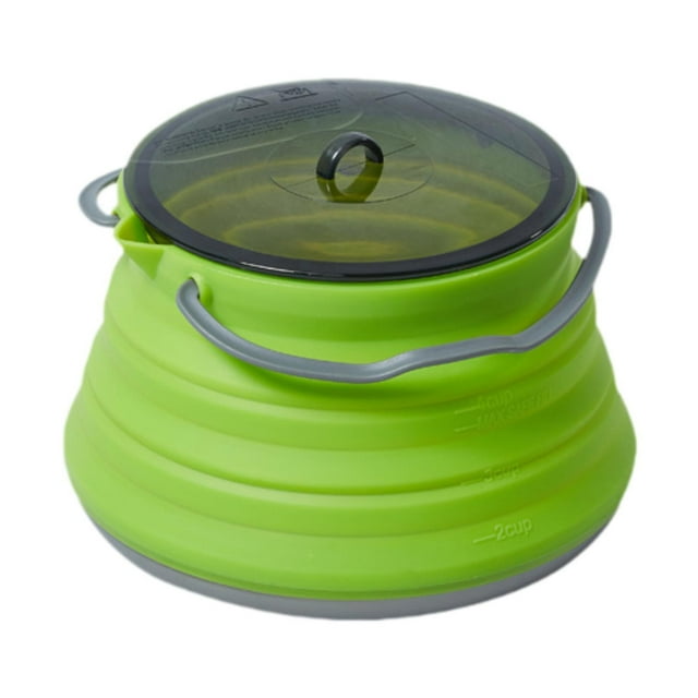 koolsoo Bouilloire de Camping Pliable Casserole pour Activités de Plein Air Voyage Pêche Vert