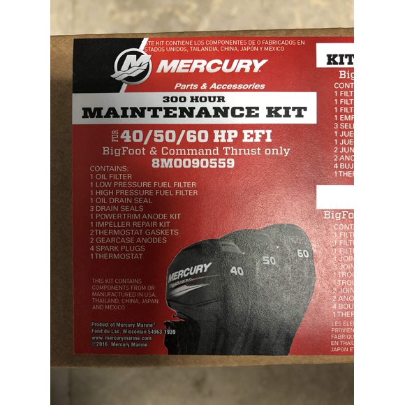 Mercury Marine 300 Hour Maintenance Kit for 40, 50, 60 HP EFI Outboards, 8M0090559