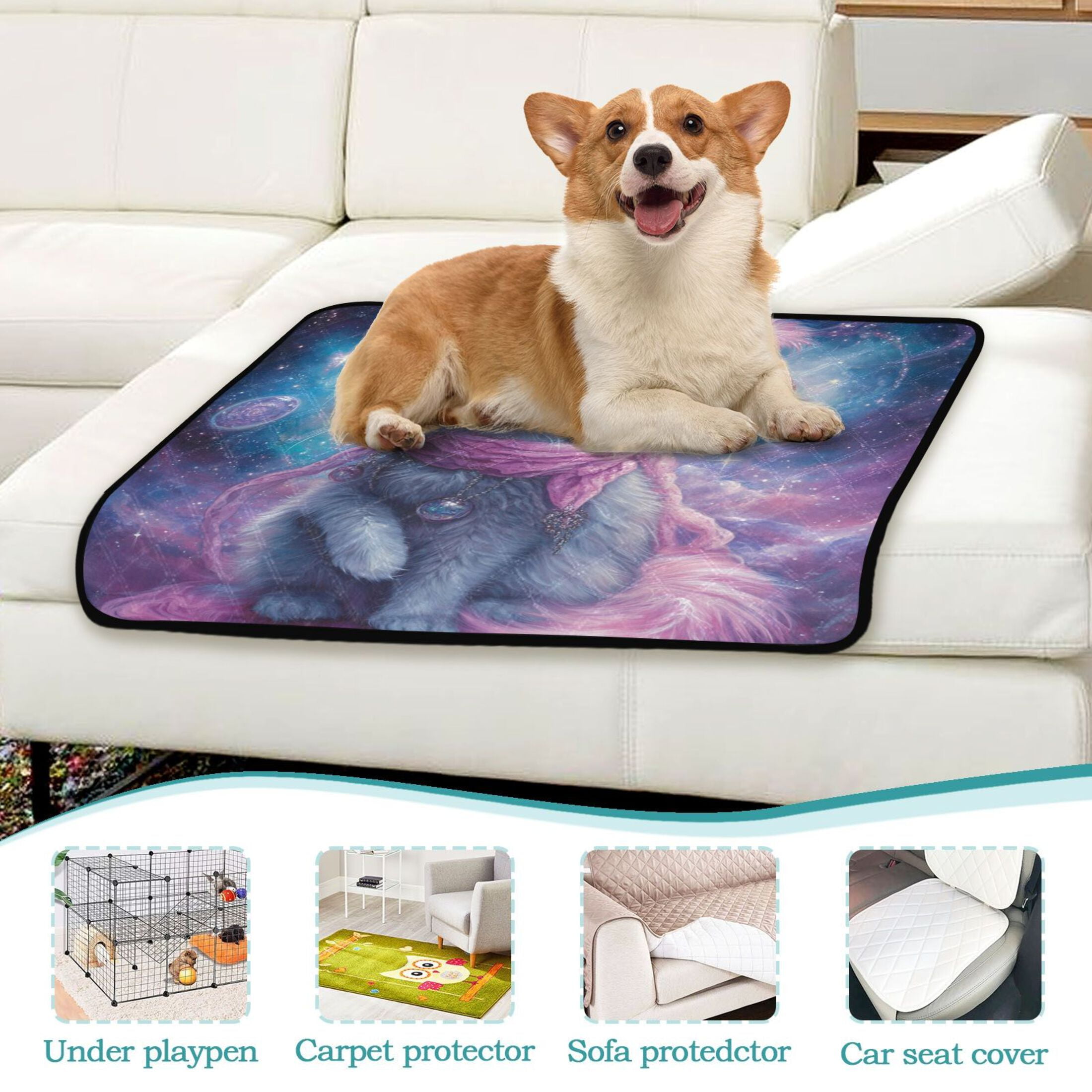 Qxltty Mystery Kitten Cat litter Pads Pet Set of 3 Diaper Mats Center Anti-leakage Layer Absorbent Soft and Comfortable