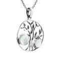 thumbnail image 2 of Bountiful Tree of Life White Seashell Sterling Silver Round Pendant Necklace, 2 of 5