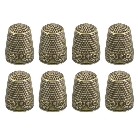 Sewing Thimble, Finger Protector for Hand Sewing Craft DIY Sewing Tools, Bronze, 8 PCS