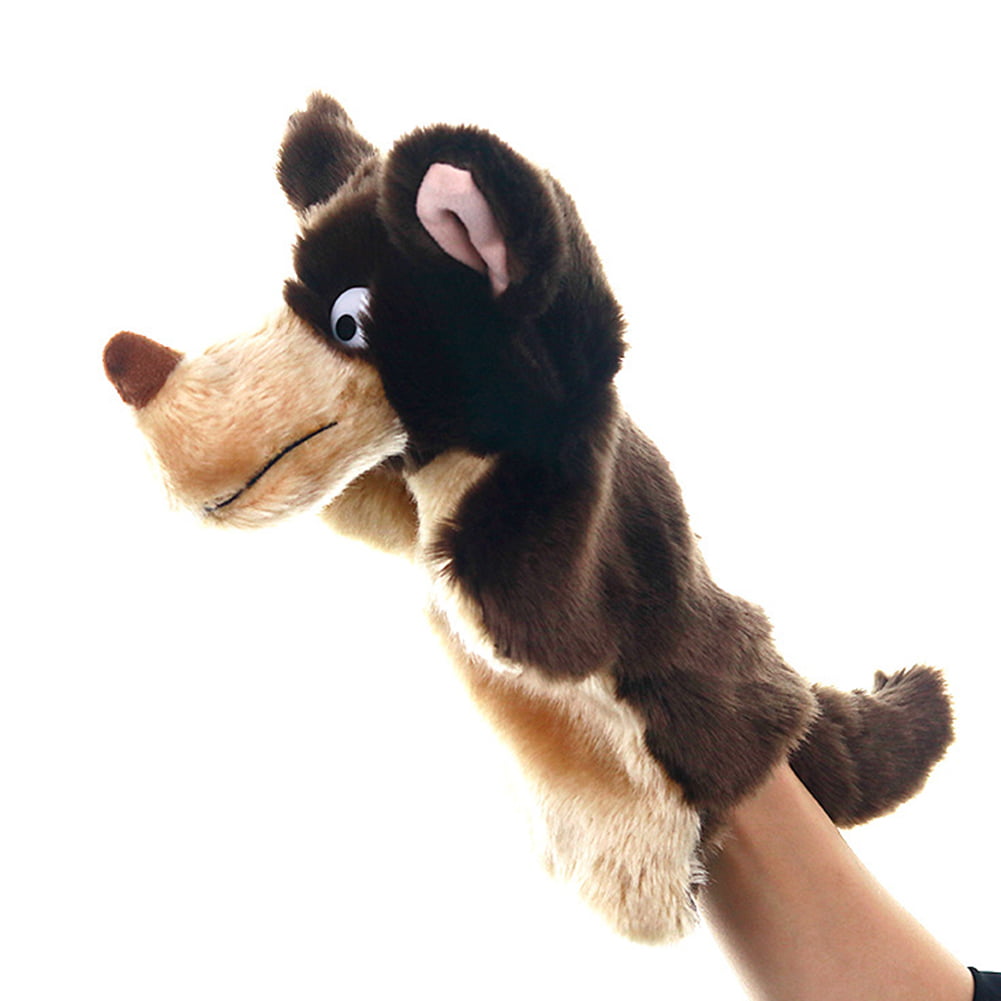 Carton Wolf Hand Puppet Kids Soft Doll Plush Toy Children Educational Toys Gift 