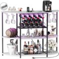 thumbnail image 3 of VICTONE Wine Bar Cabinet with LED Lights and Power Outlets, Freestanding Coffee Liquor Bar Cabinet with Glass Holder, Wine Rack Table for Home Kitchen Dining Room (White), 3 of 7