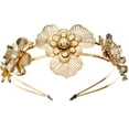 thumbnail image 1 of Miangastore Golden Metal Headband for Women Photo Props Delicate Double Layer Flower Crown for Party Use, 1 of 8