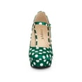 thumbnail image 6 of BLISSFUL STEP Women's Shoe Polka Dots Mary Janes Stiletto Heels Platform Ankle Strap Close Toe  Pumps Dark Green 7, 6 of 7