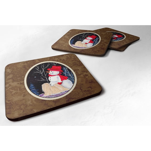 Carolines Treasures SS8644FC Lhasa Apso Foam Coaster Set of 4 3 1/2 x 3 1/2 multicolor