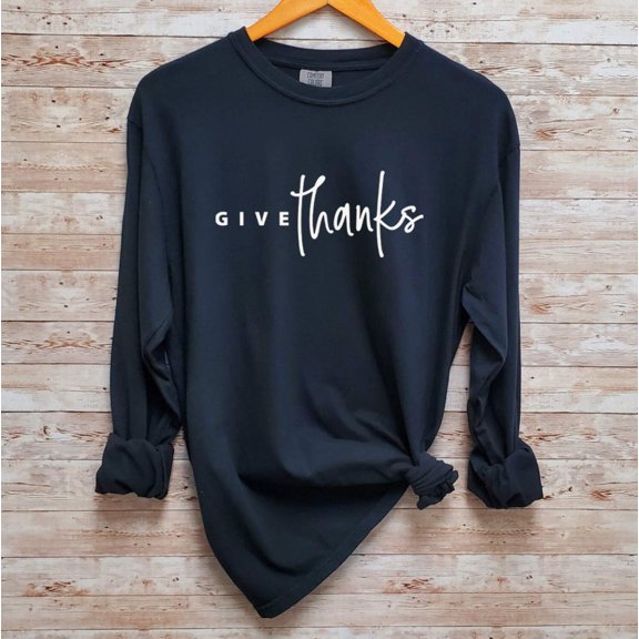 GIVE THANKS Graphic Garment dyed T-Shirt