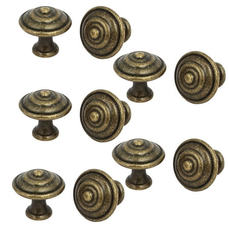C Shape Handle - Drawer Closet Single Hole Round Shape Pull Handle Knob Bronze Tone 25x23mm 10pcs