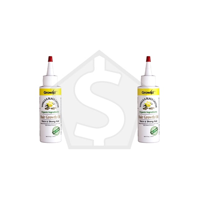 Lot de 2 - Huile de Croissance des Cheveux BY NATURES Growild (4oz) - Vanille et Ricin Noir