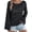 Black, variant on 2025 Early Autumn One Collar Hollow Out Long Sleeved Knitted Sweater Casual Loose Women's Clothing