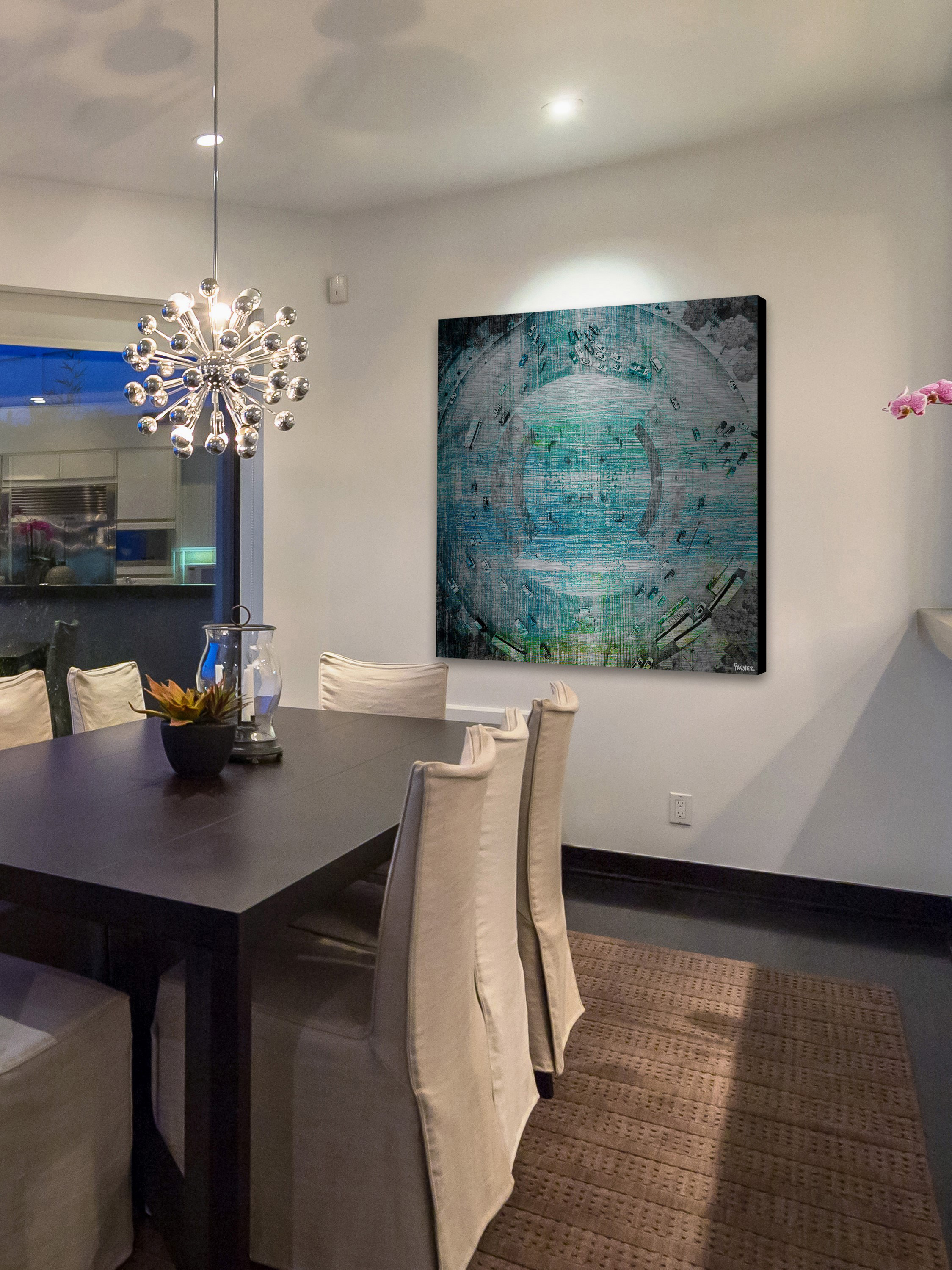 "Wrong Way Circle" Painting Print on Brushed Aluminum