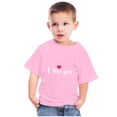 thumbnail image 2 of Lovskoo Girls Boys Summer Tops Trendy Short Sleeve T-Shirt Casual Crew Neck Daily Shirt for Kids 3-10 Years - Assorted Colors Pink, 2 of 7