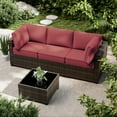 thumbnail image 6 of Snubbull 8 Pcs 25.6" x 23.6" Cushion Covers for Patio Furniture, Outdoor Waterproof Cushion Slipcovers Replacement with Zipper, Fuchsia Red, 6 of 6
