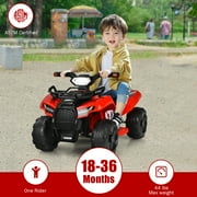 Costway 6V Kids ATV Quad Electric Ride On Car Toy Toddler with LED Light MP3 Red