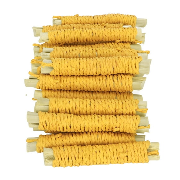20pcs Pet Sweet Bamboo Sticks Teeth Grinding Boredom Relief Woven Small Animal Molar Sticks for Rabbit Hamster