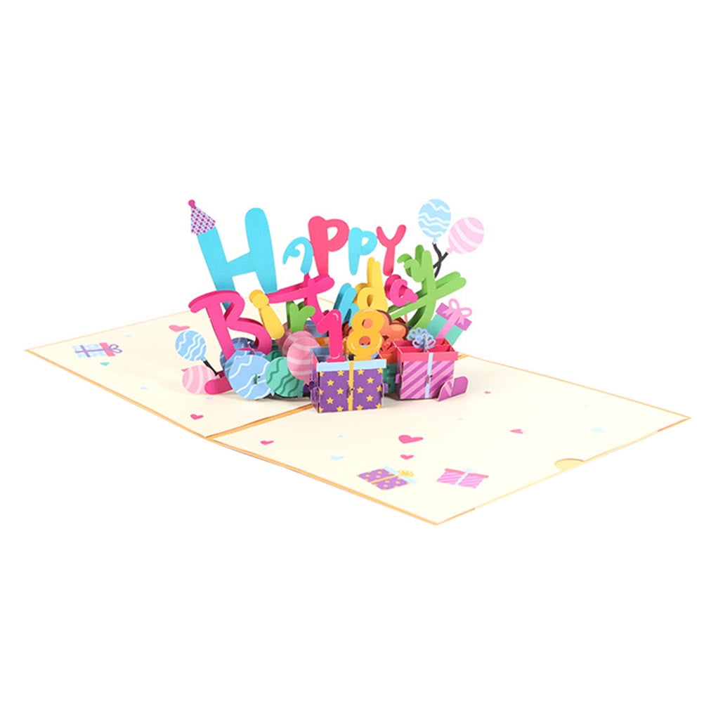BESTONZON 1 Set of Birthday Cards Decorative Greeting Cards Colorful