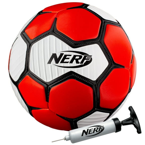 NERF Proshotâ„¢ Soccer Ball - Official League Play Size 3 - Hand Stitched for an Authentic Look and Feel - Pump Included