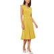 thumbnail image 4 of Vestido sin mangas Allegra K para mujer, vestido midi plisado con cuello en V y botones, tamaño S, color jengibre, 4 of 6